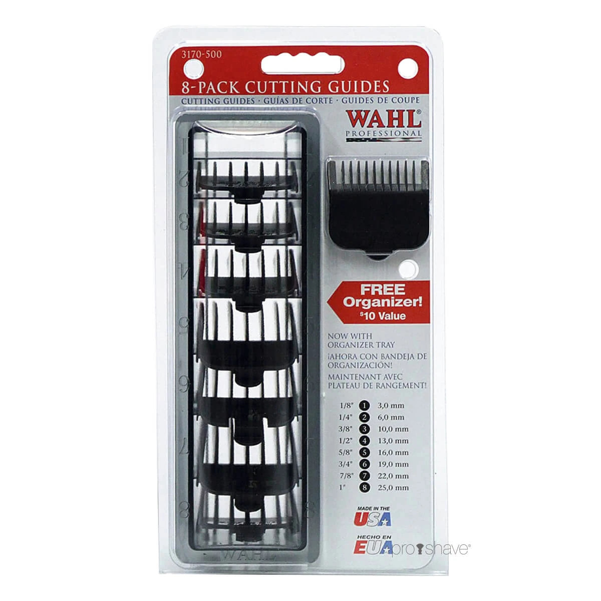 Nylon Spacer combs, Black, 8 pcs.