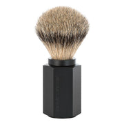 Mark Braun Silvertip Badger shaving brush, 21 mm, Hexagon, Aluminum Graphite