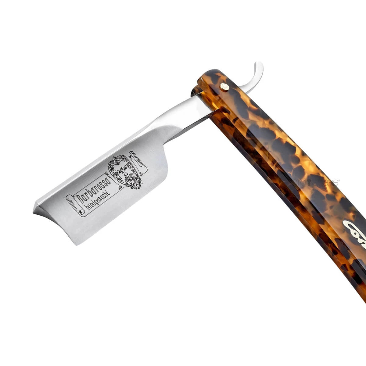 Straight Razor 5/8, Spanish point, Barbarossa, Short, Imit. Turtle shield