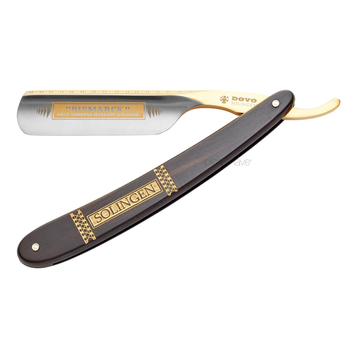 Straight Razor 6/8, Round nose, Bismarck, Ebony