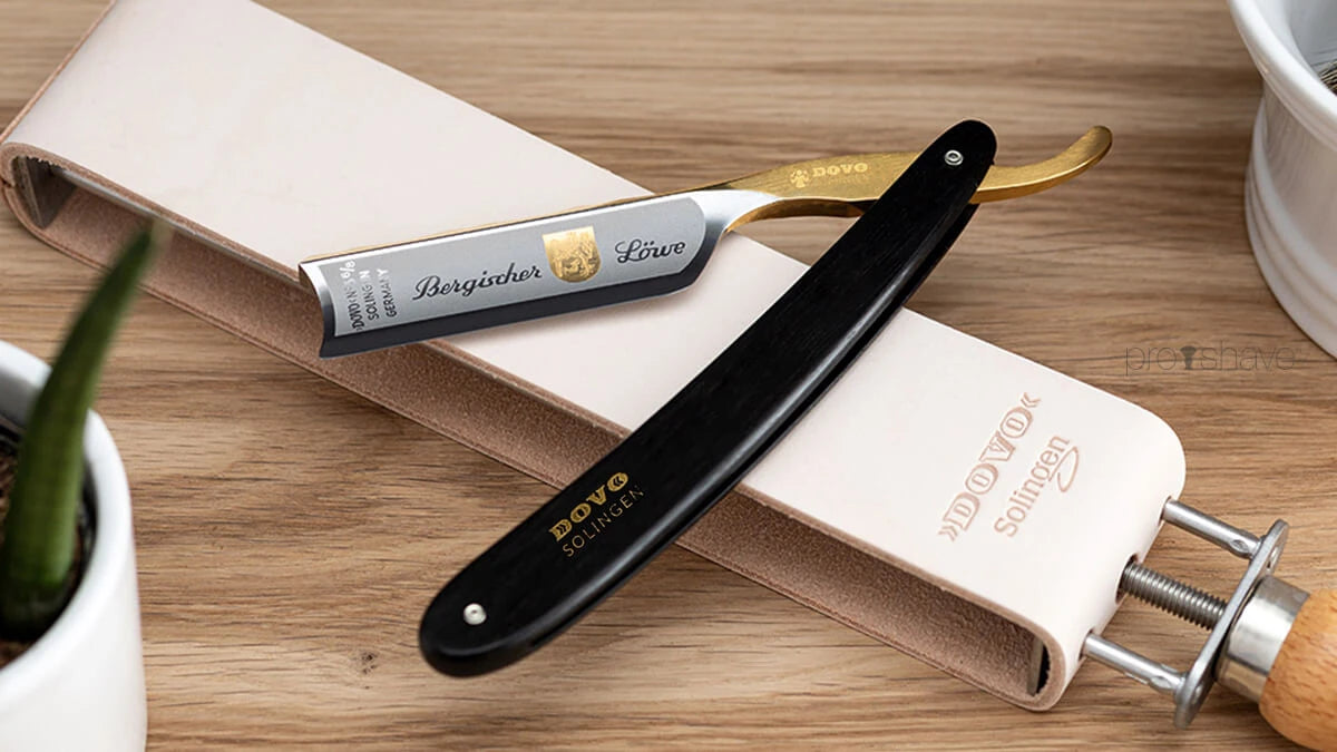 Straight Razor 6/8, Spanish point, Bergischer Löwe, ebony