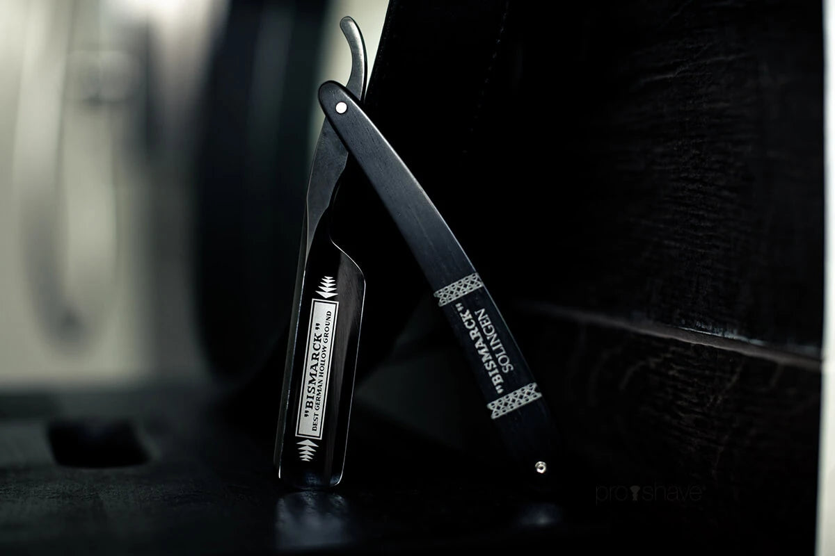 Straight Razor 6/8, Round nose, Bismarck, Black & Ebony