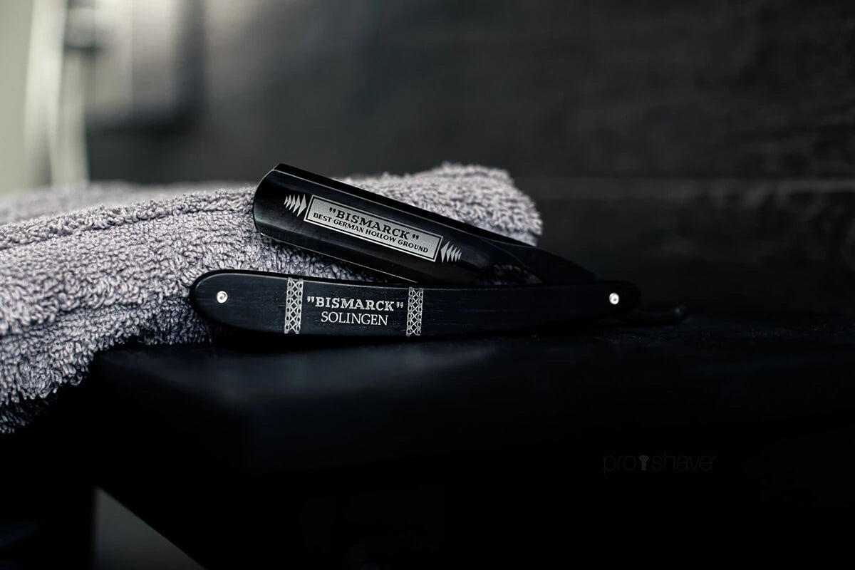 Straight Razor 6/8, Round nose, Bismarck, Black & Ebony