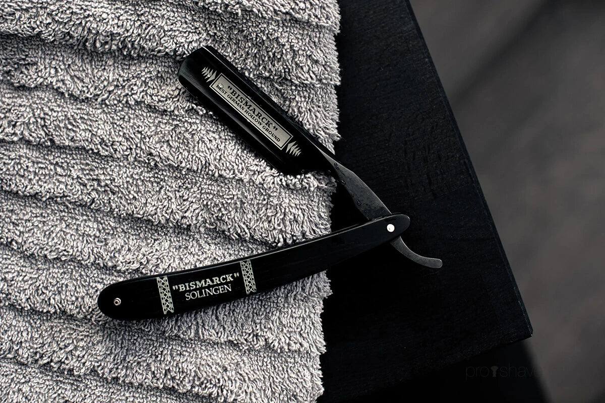 Straight Razor 6/8, Round nose, Bismarck, Black & Ebony