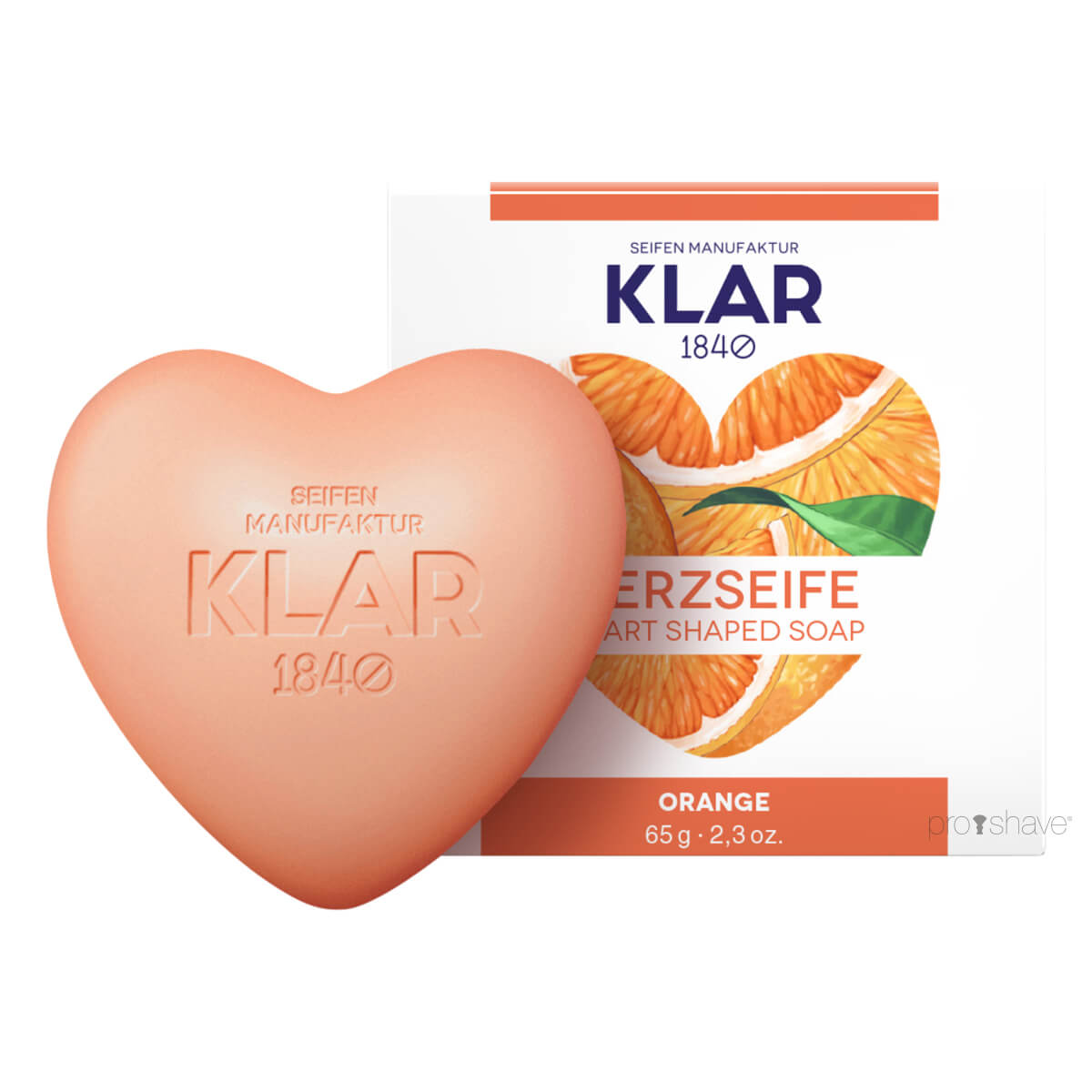 Heart-shaped soap, Orange, 65 gr.