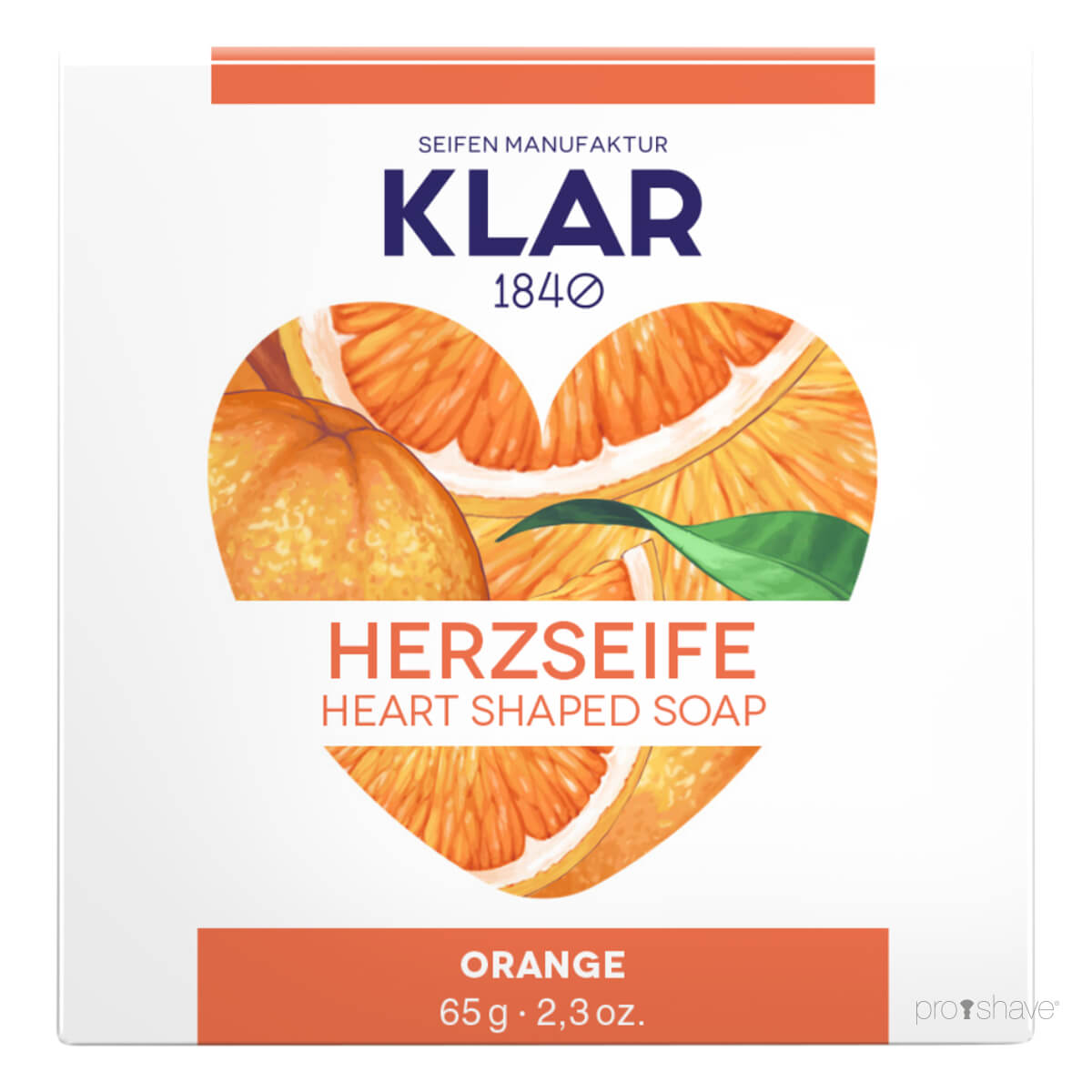 Heart-shaped soap, Orange, 65 gr.