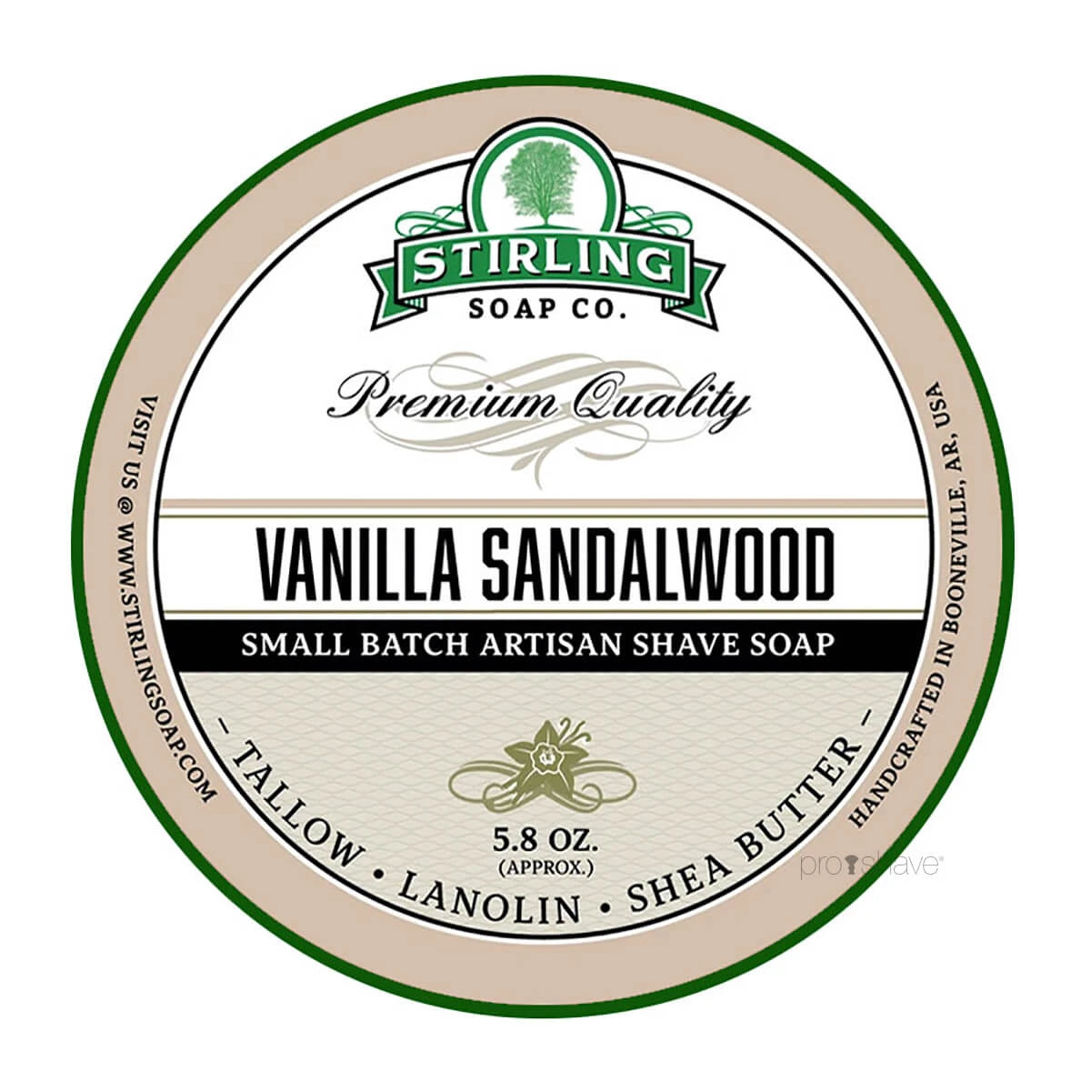 Shaving soap, Vanilla Sandalwood, 170 ml.
