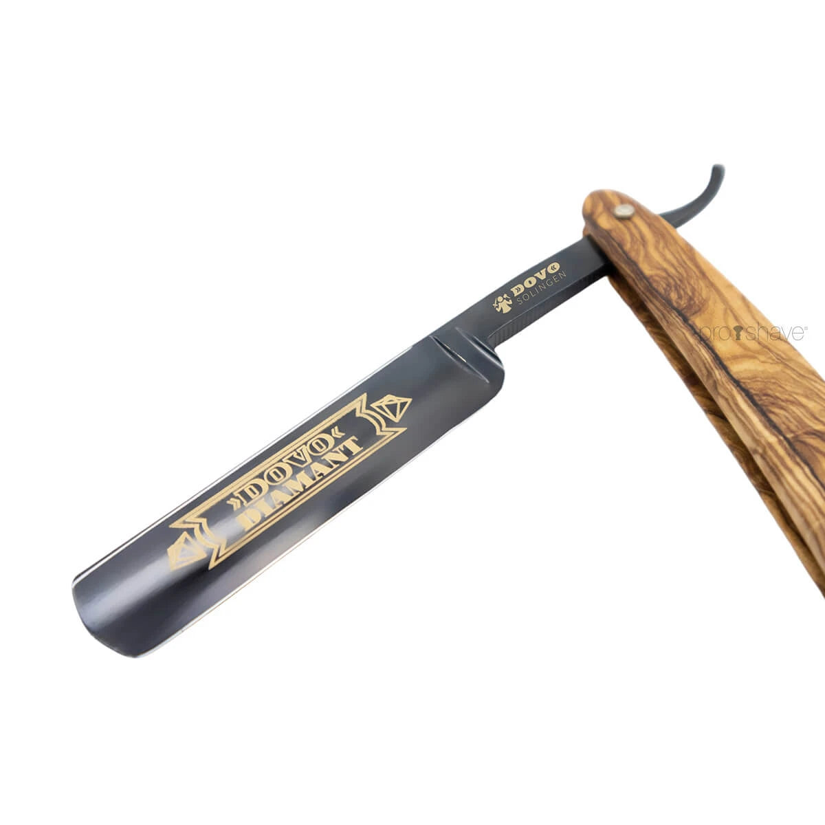 Straight Razor 5/8, Round nose, Diamond, Olive wood