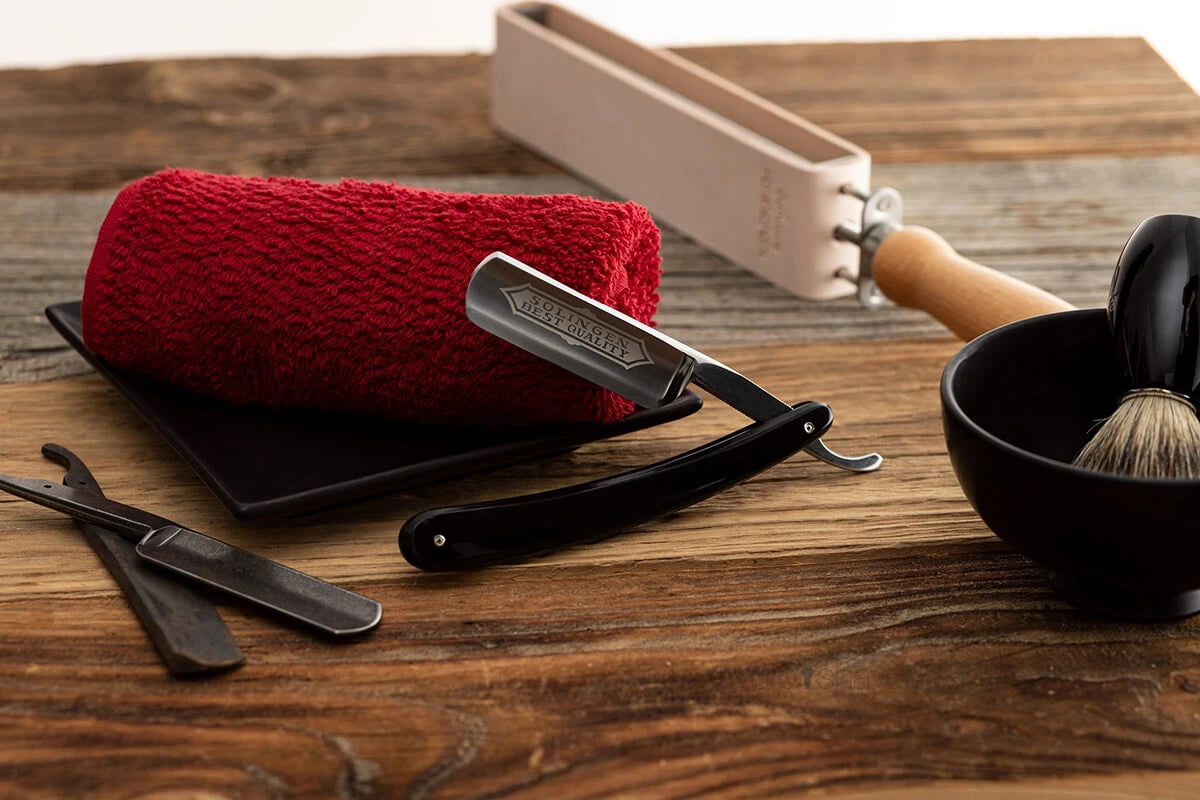 Straight Razor 6/8, Round nose, Best Quality, Black