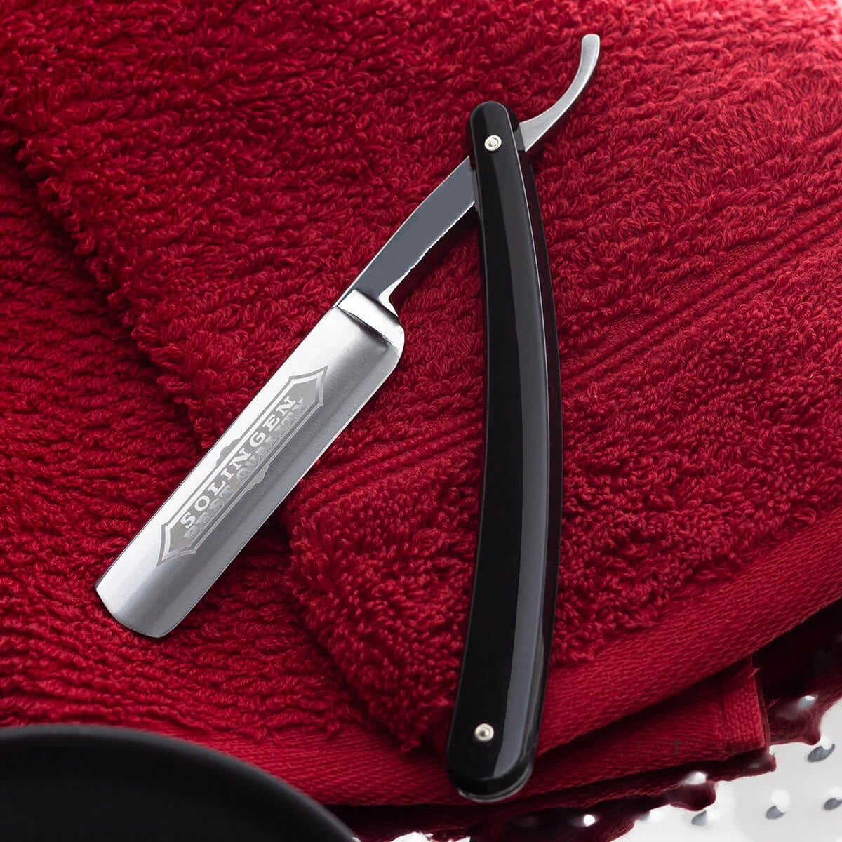 Straight Razor 6/8, Round nose, Best Quality, Black