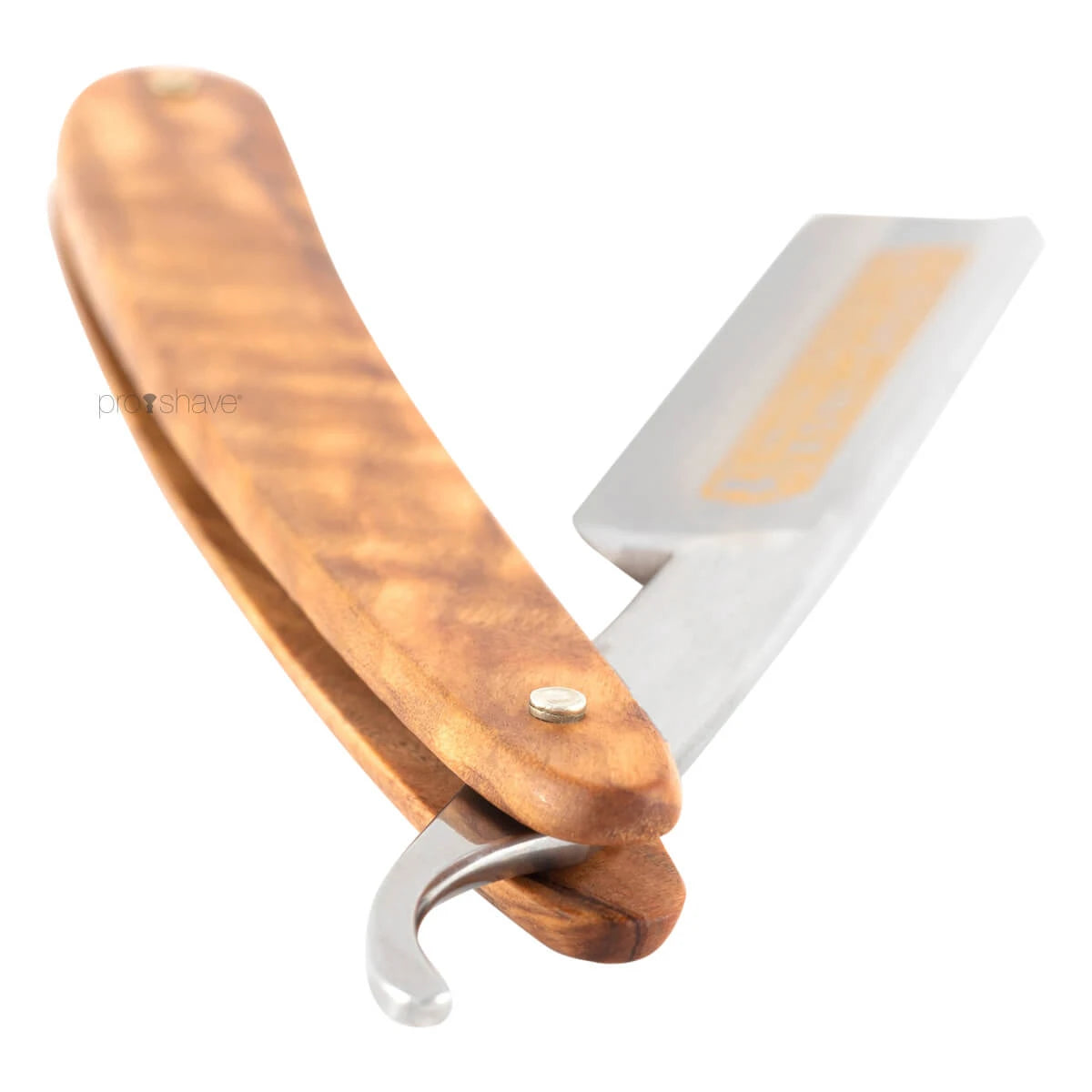 Straight Razor 5/8, Round nose, INOX, Olive wood