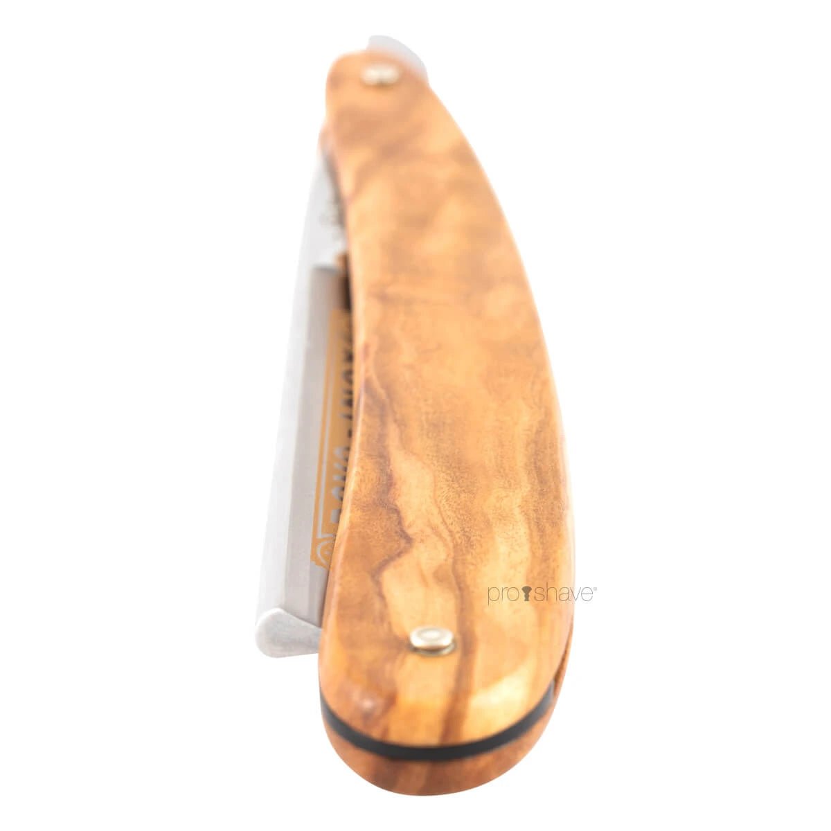 Straight Razor 5/8, Round nose, INOX, Olive wood