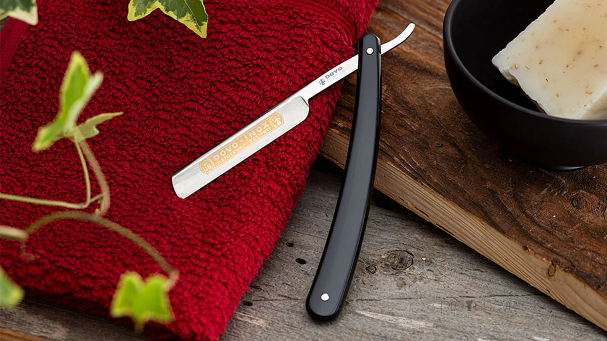 Straight Razor 3/8, French nose, INOX, Black