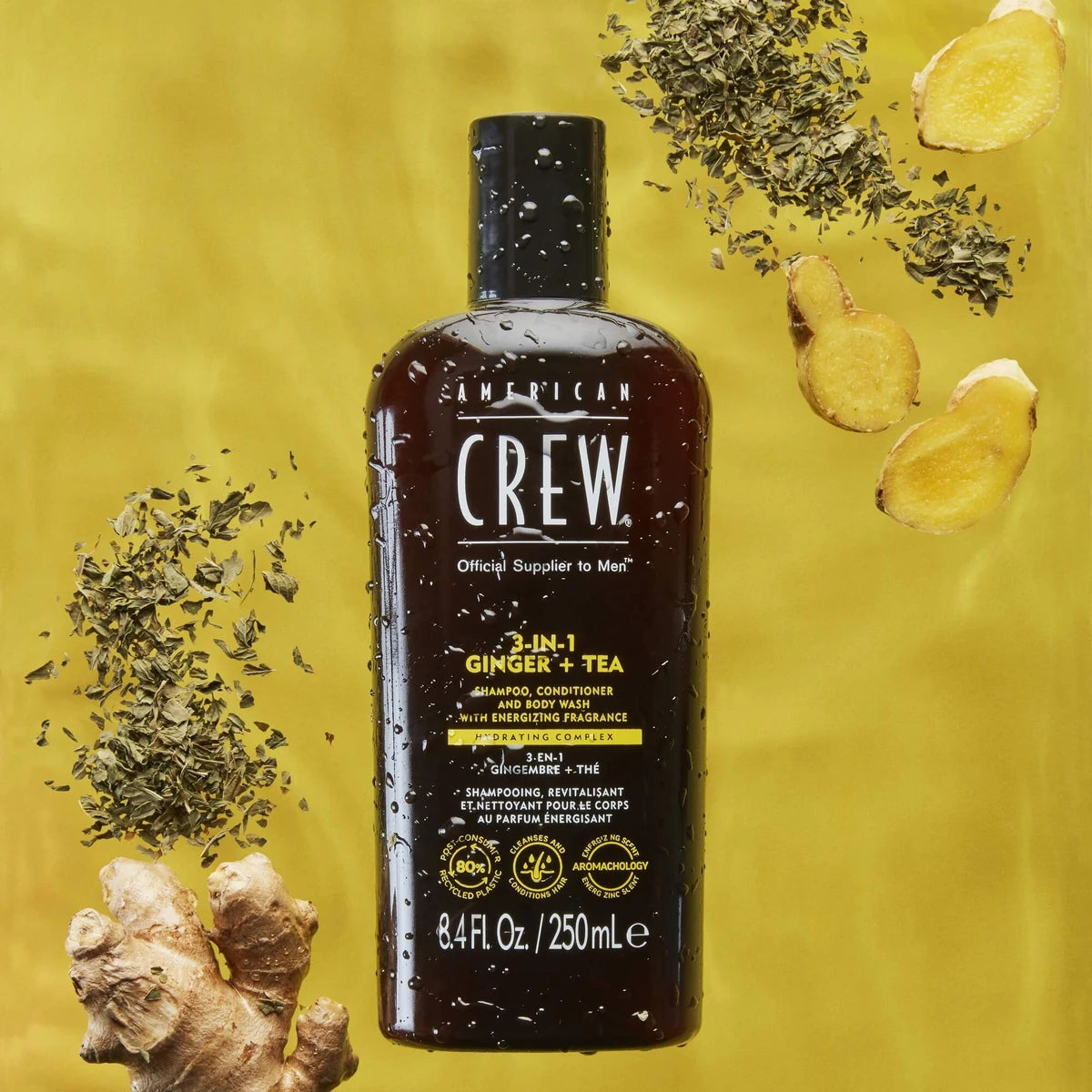 3-in-1 Ginger + Tea Hair & Body Shampoo, 450 ml.