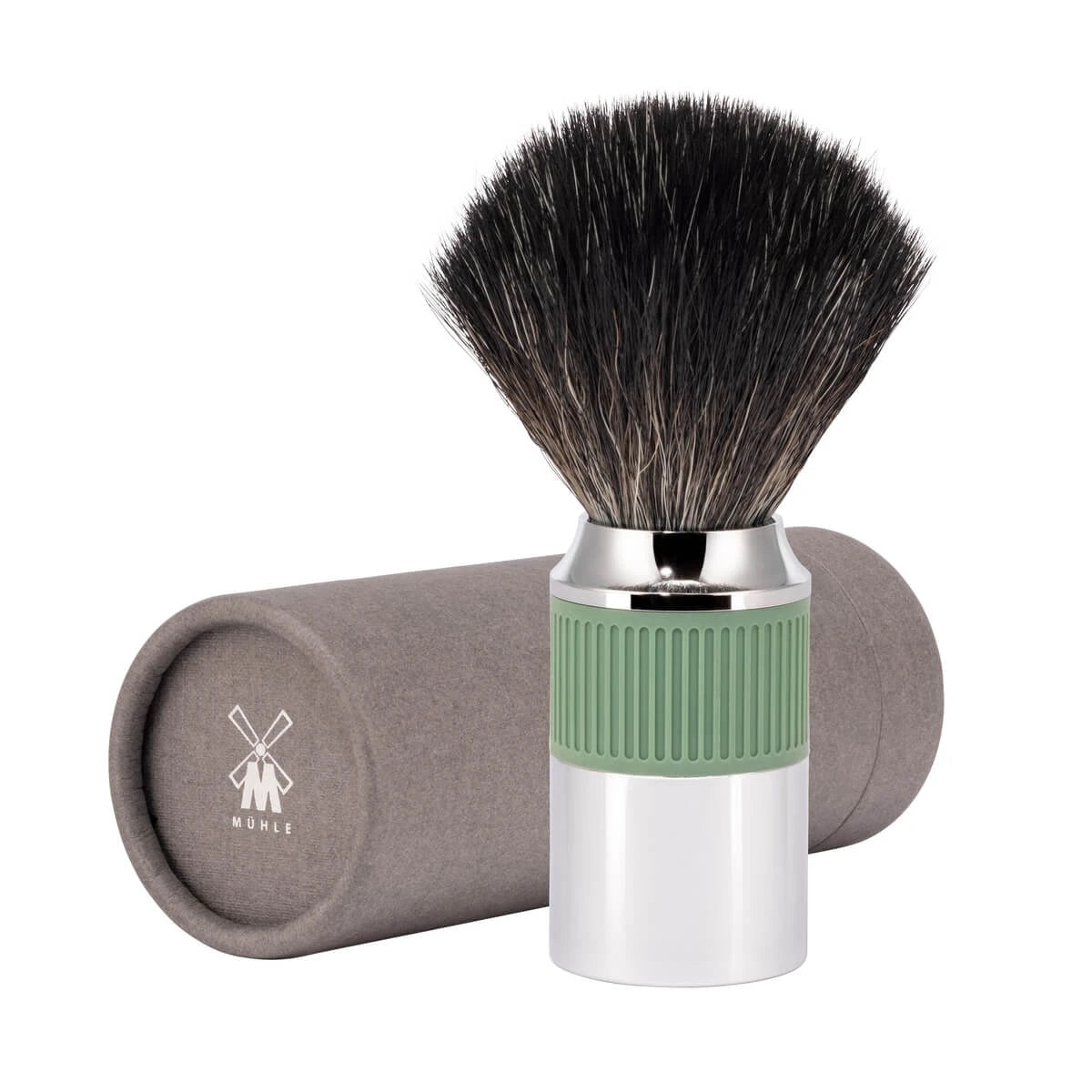 Black Fibre Shaving Brush, Neo, Salvia Green