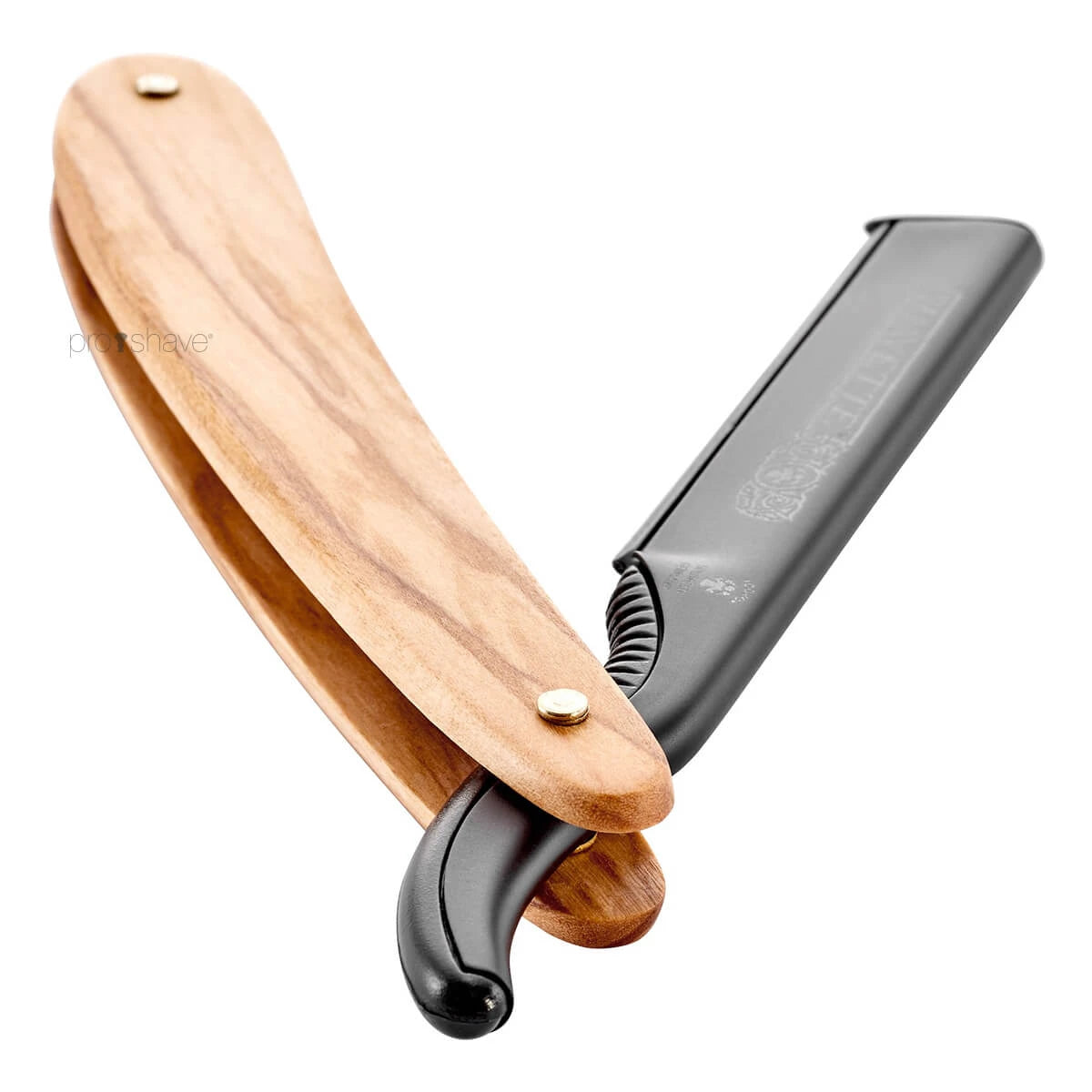 Shavette, Black Aluminum and Olive Wood