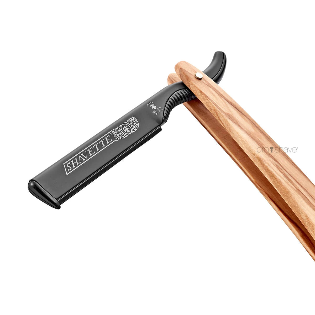 Shavette, Black Aluminum and Olive Wood