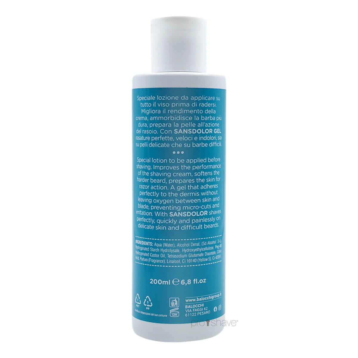 Preshave gel, Sansdolor, 200 ml.