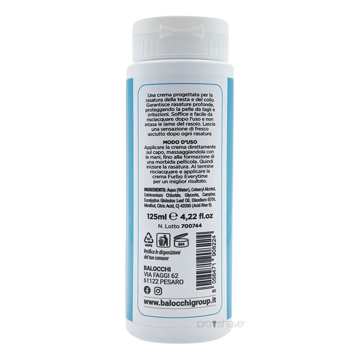 Shaving cream, Head shave, 125 ml.