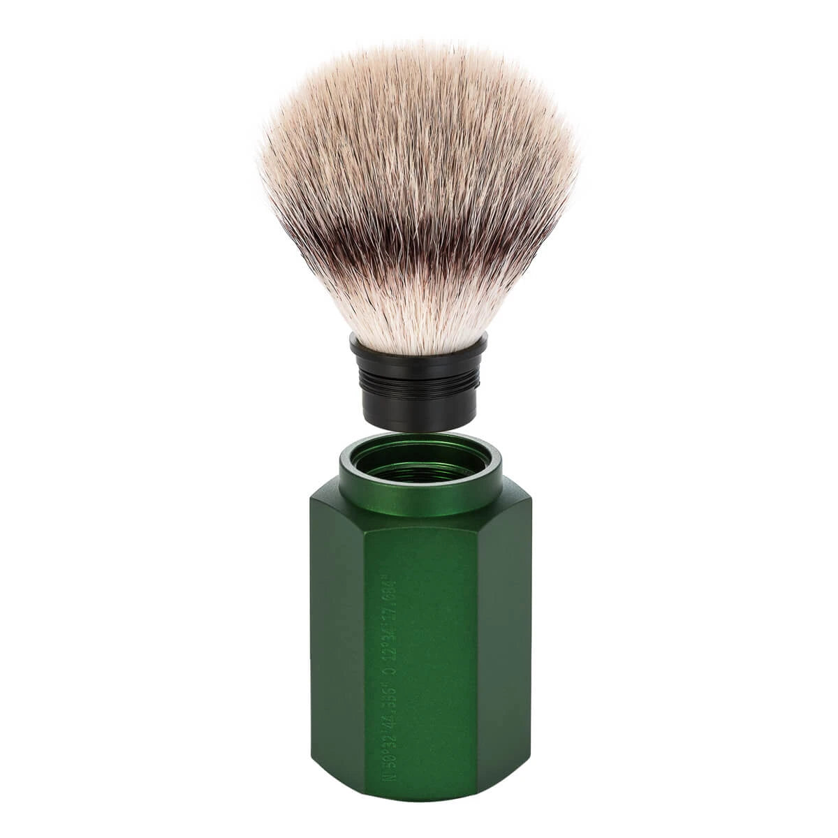 Mark Braun Silvertip Fibre® shaving brush, 21 mm, Hexagon, Aluminum Forest