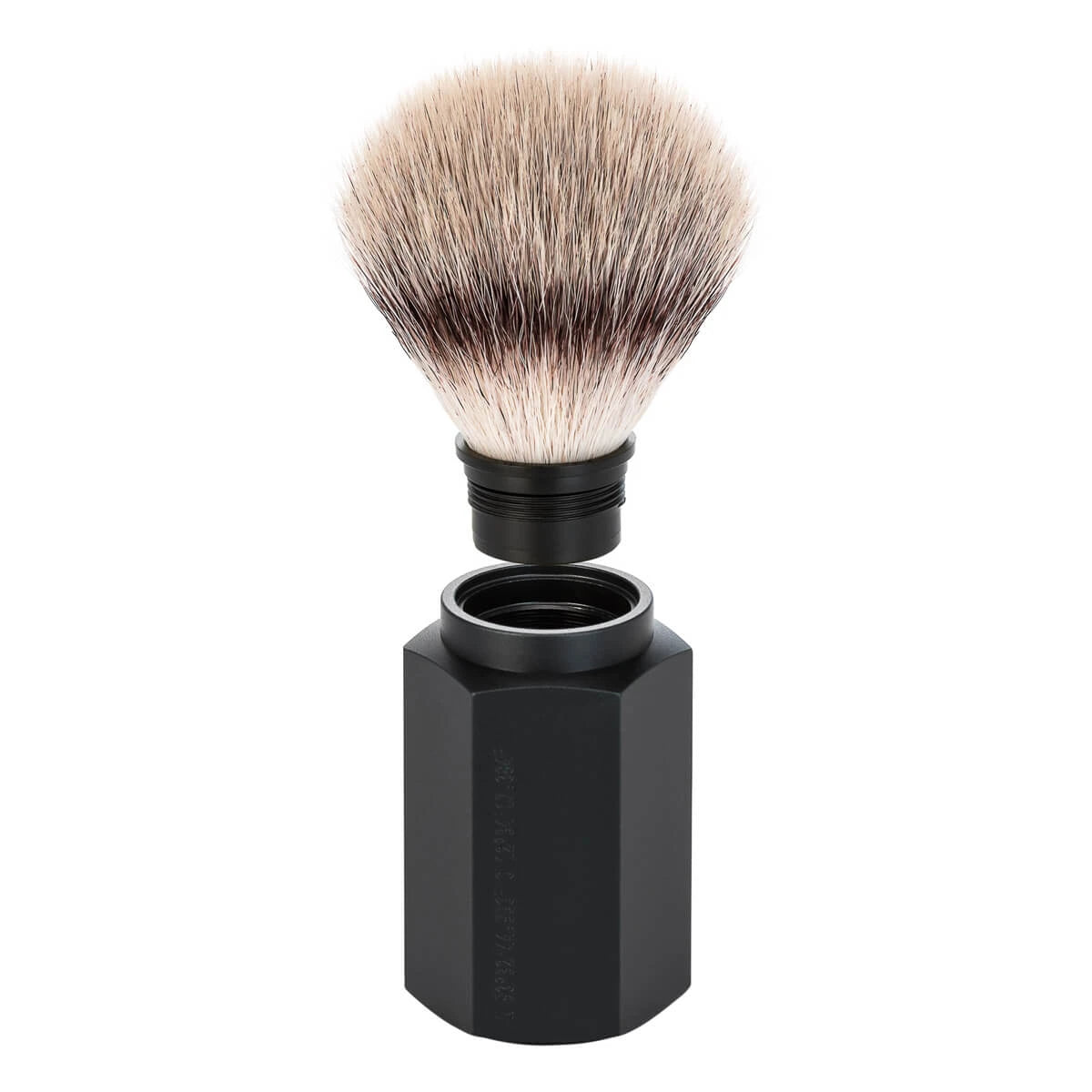 Mark Braun Silvertip Fibre® shaving brush, 21 mm, Hexagon, Aluminum Graphite