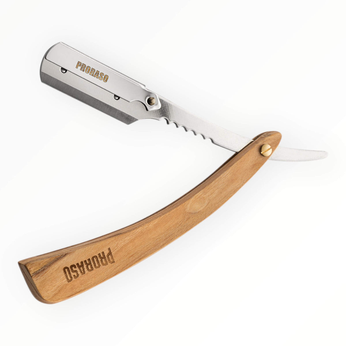Shavette with wooden handle