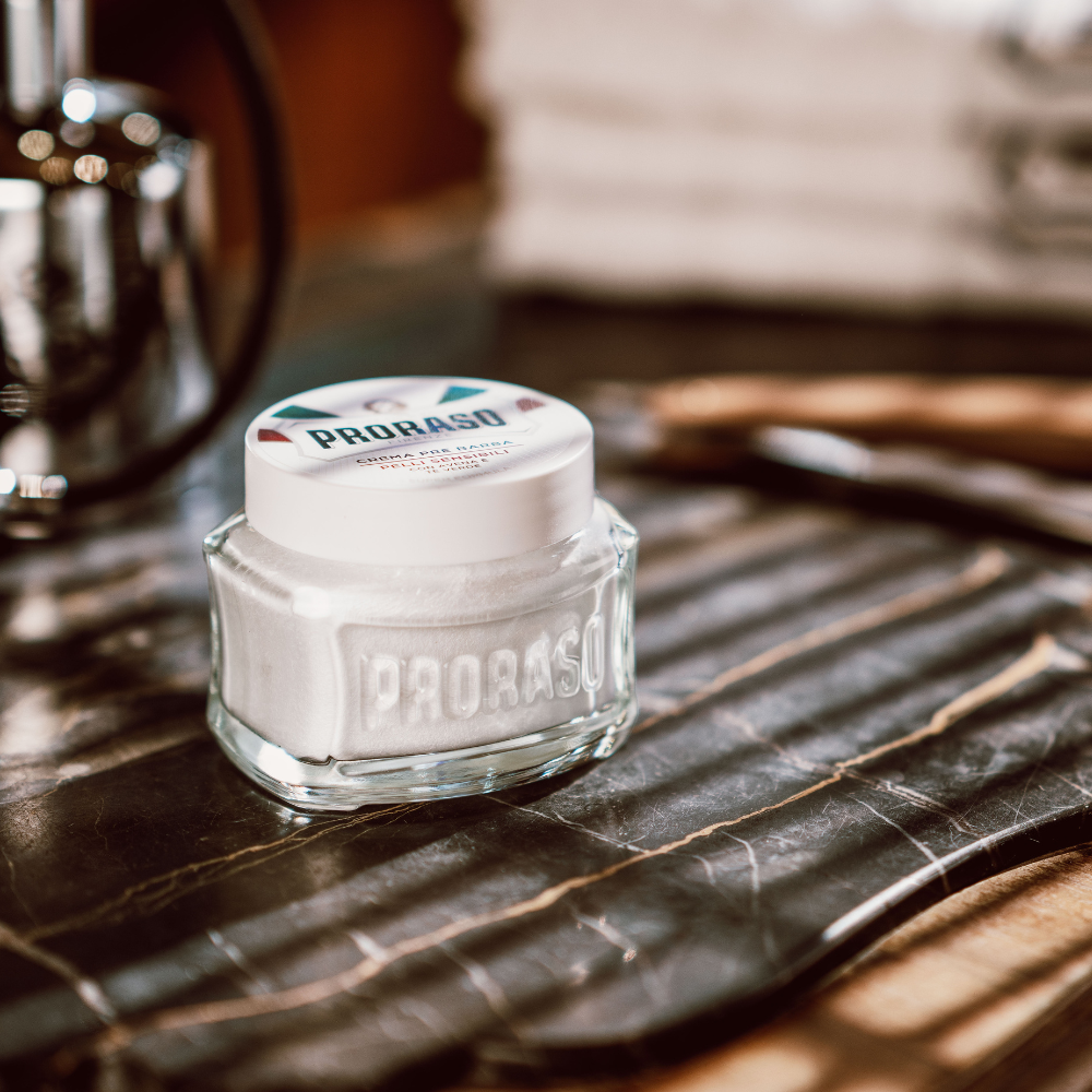 Preshave Cream - Sensitive, Green Tea & Oats, 100 ml.