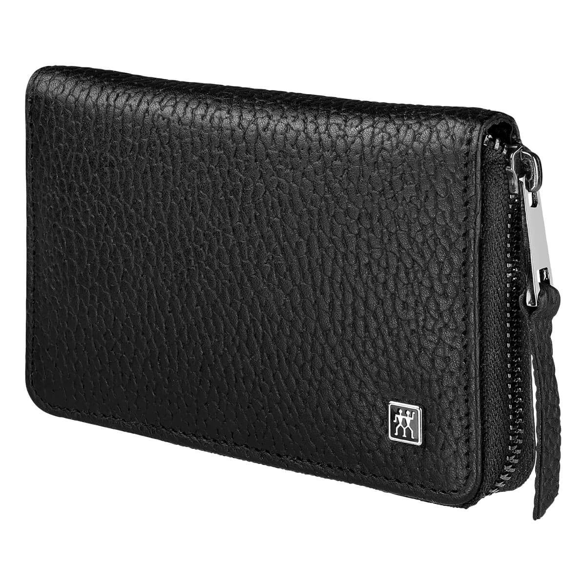 Manicure set, 4 pieces, Black, Black Leather