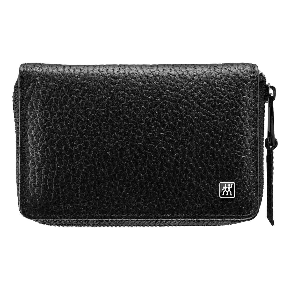 Manicure set, 4 pieces, Black, Black Leather