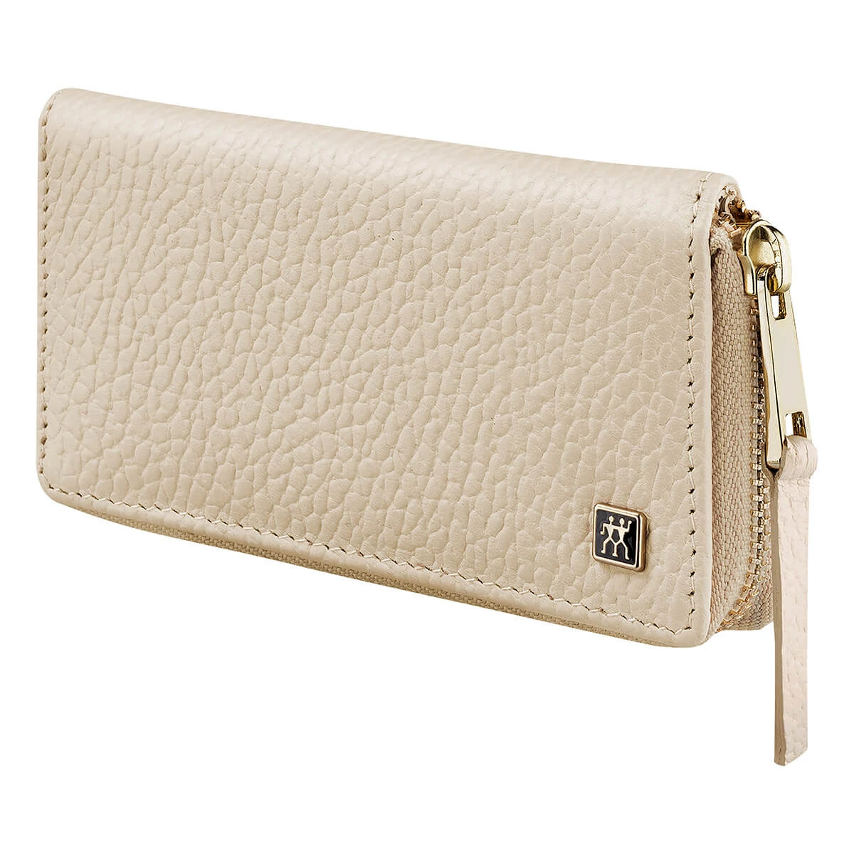 Manicure set, 3 pieces, Gold, Off-White Leather