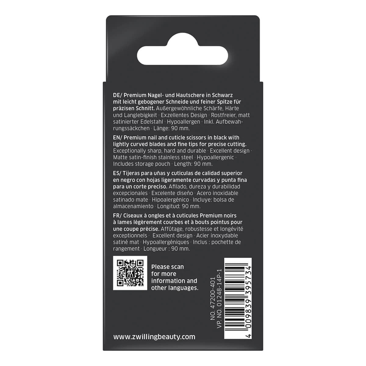 2-in-1 Nail & Cuticle Scissors, Black