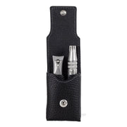Grooming Set with Clippers & Nail Clippers, Black Leather