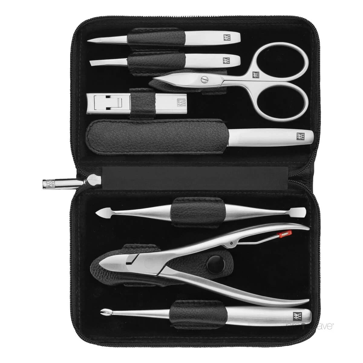 Luxury Manicure Set, 8 pieces, Black Leather