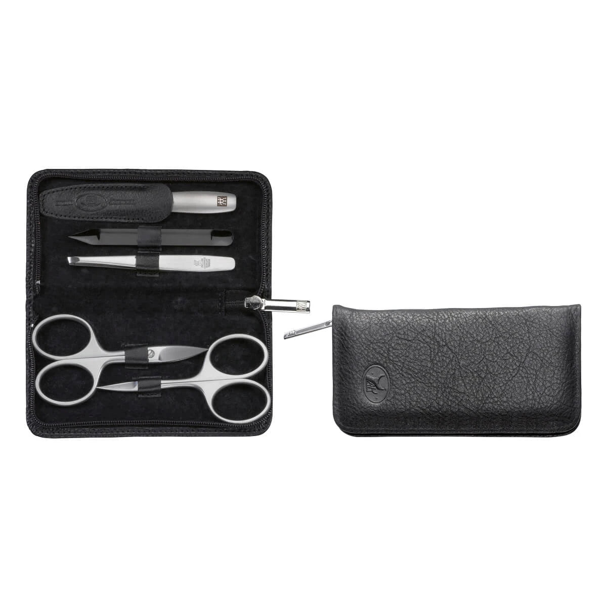 Manicure set, 5 pieces, Black Leather