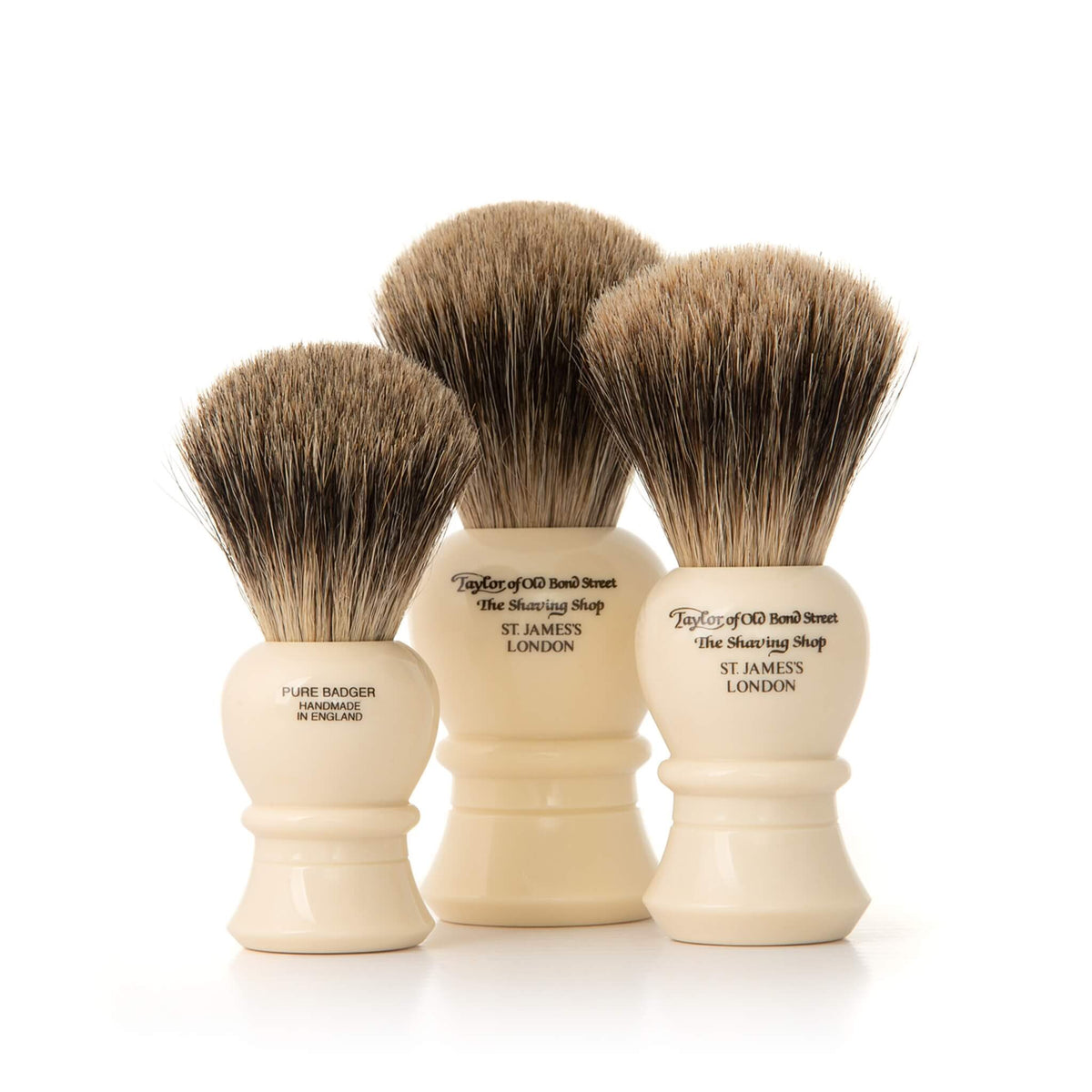 Shaving brush, Pure Badger, Traditional, S, Ivory