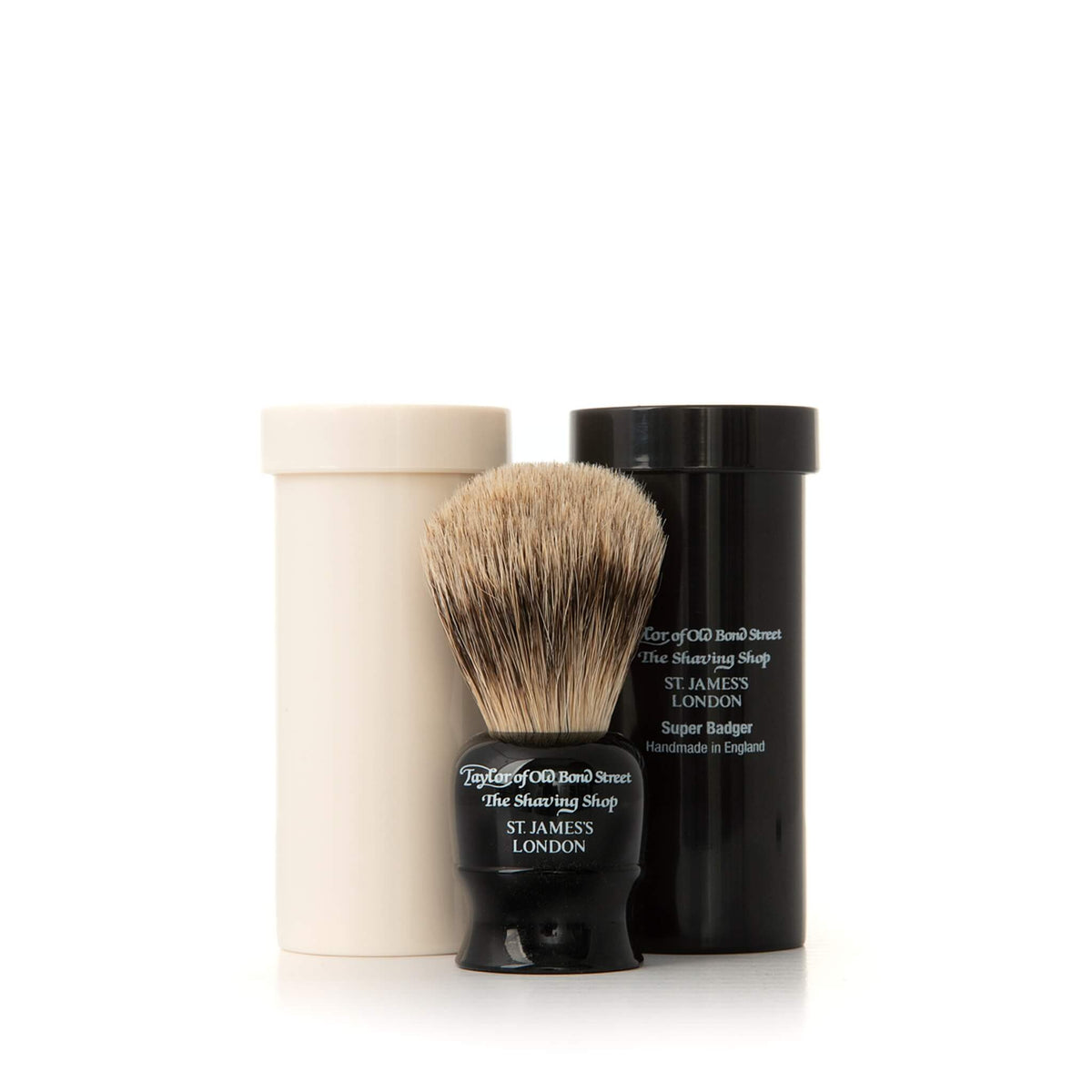 Travel brush in tube, Pure Badger, Black