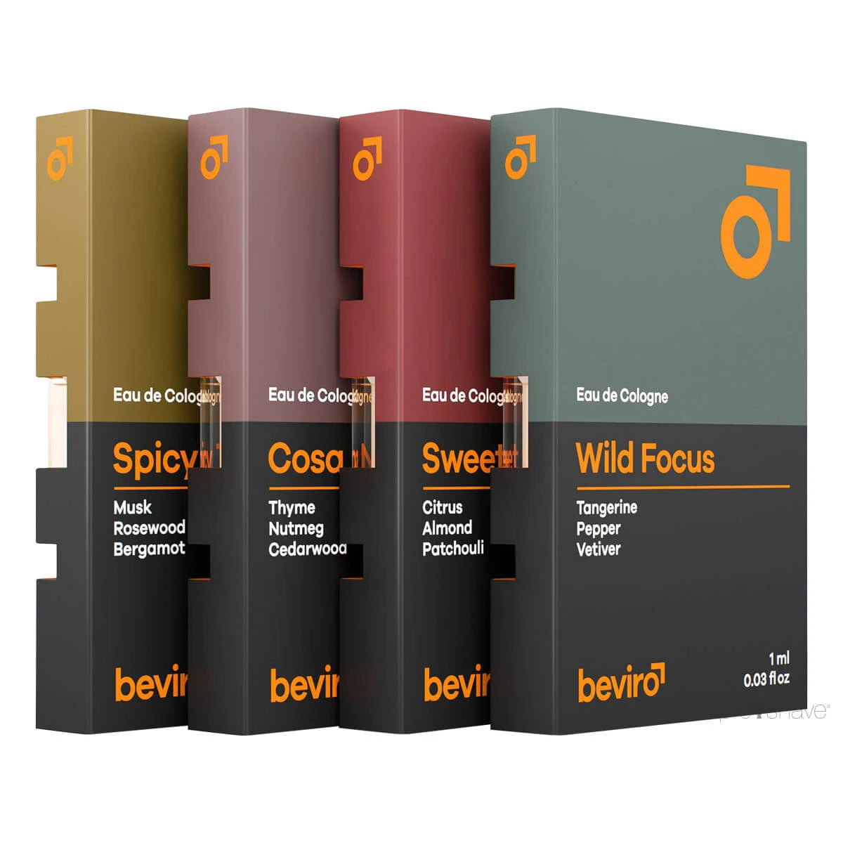 Cologne Samples Pack, 4 x 1 ml.