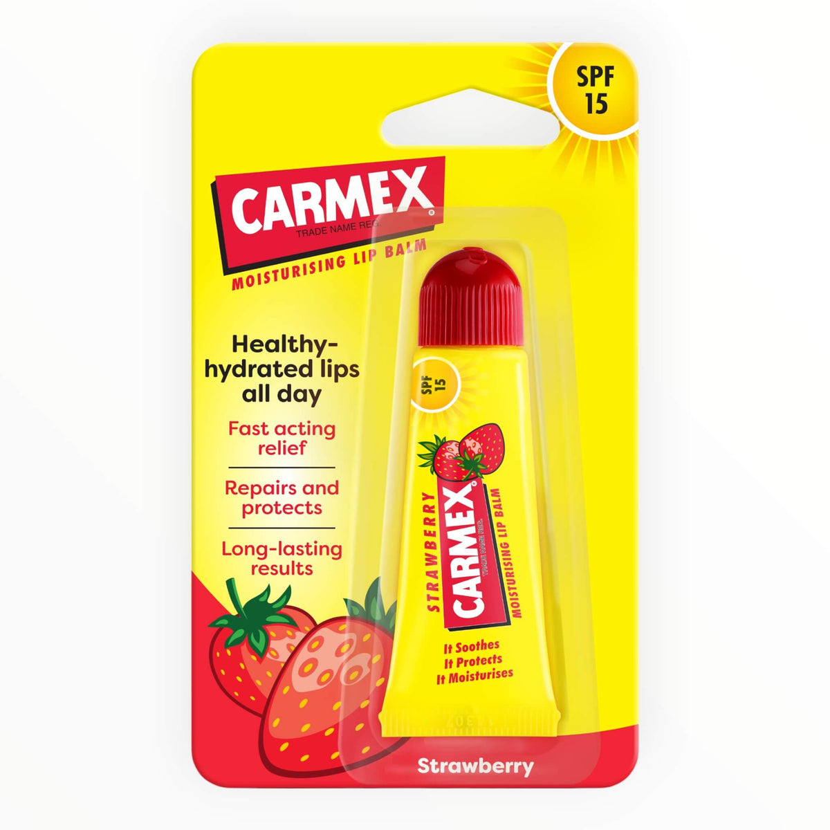 Lip Balm, Strawberry Tube, SPF 15, 10 g.