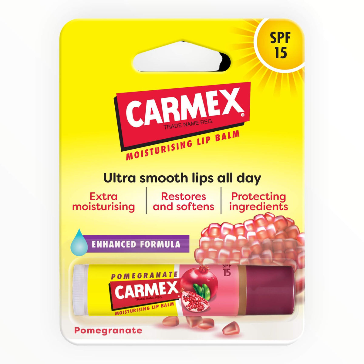 Lip Balm, Pomegranate Stick, SPF 15, 4.25 g.