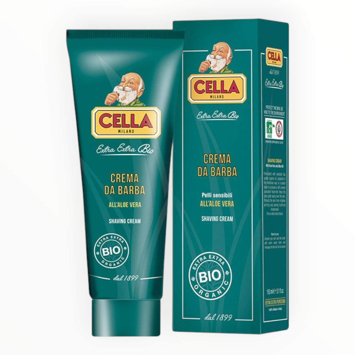 Organic Shaving Cream, Aloe Vera, 150 ml.