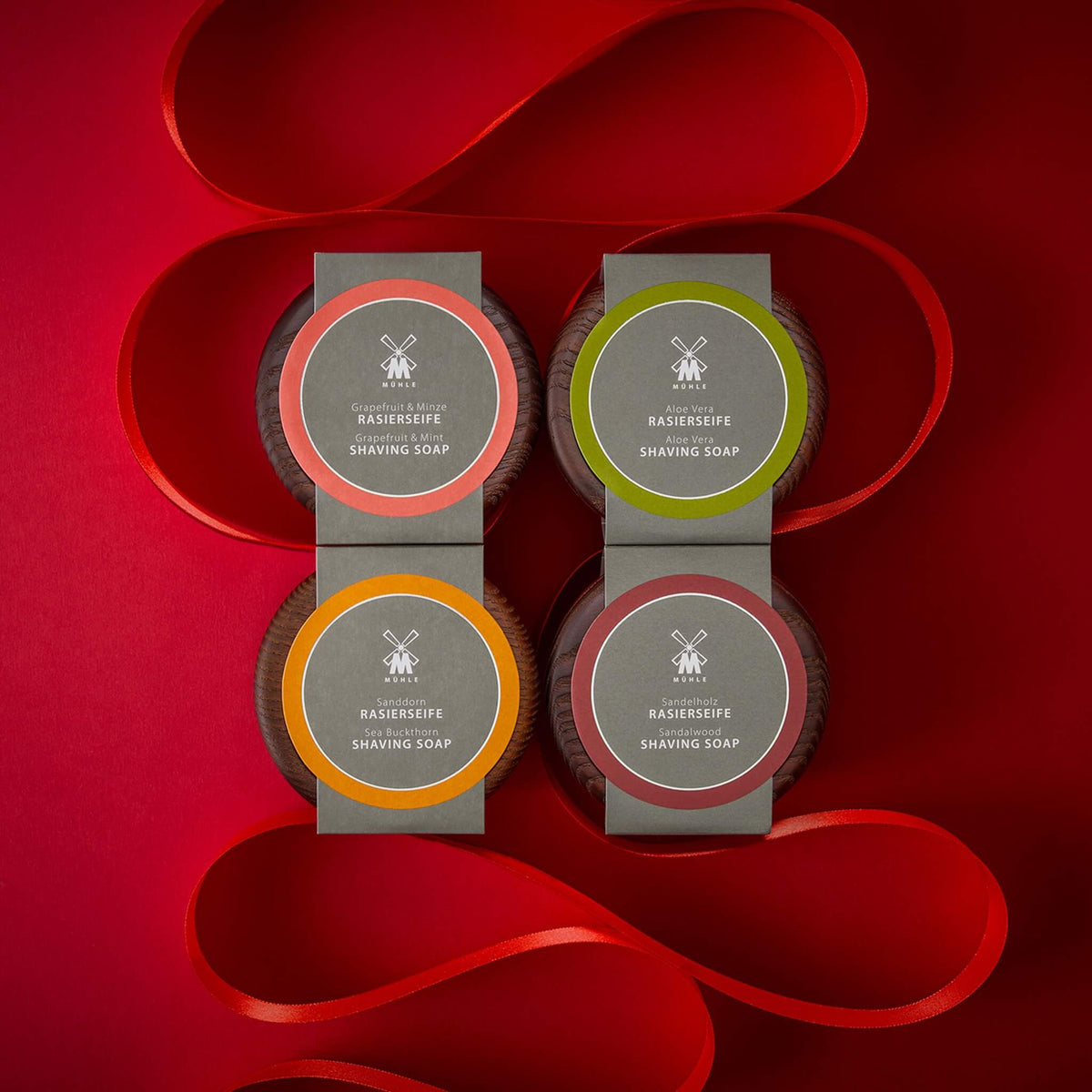 Shaving soap in wooden bowl, Sea buckthorn, 65 gr.