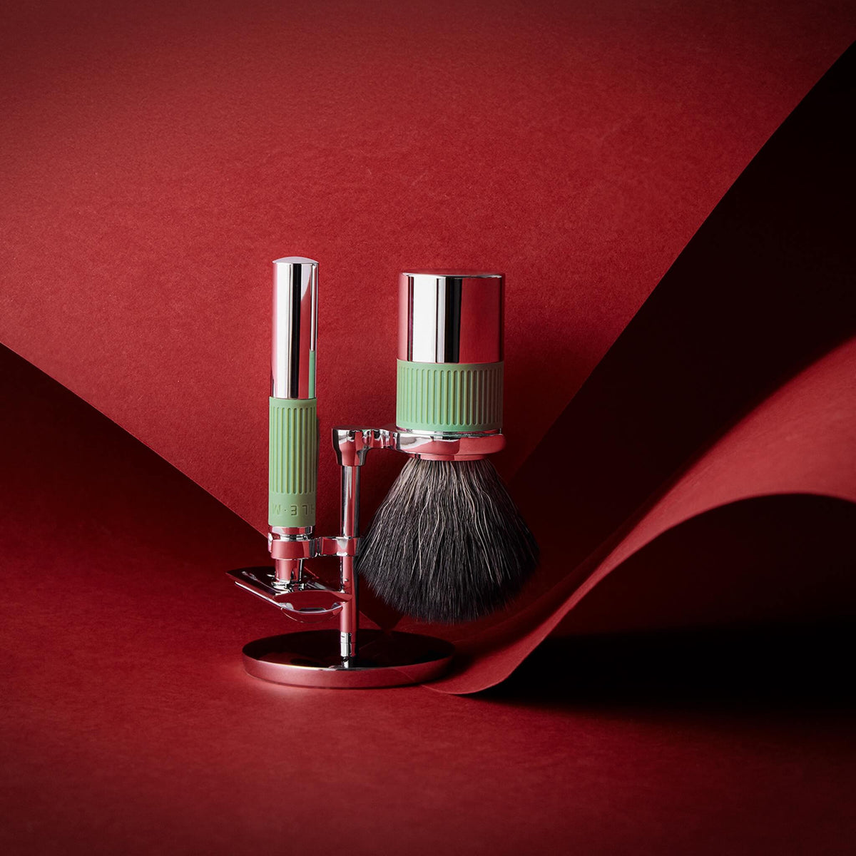 Black Fibre Shaving Brush, Neo, Salvia Green