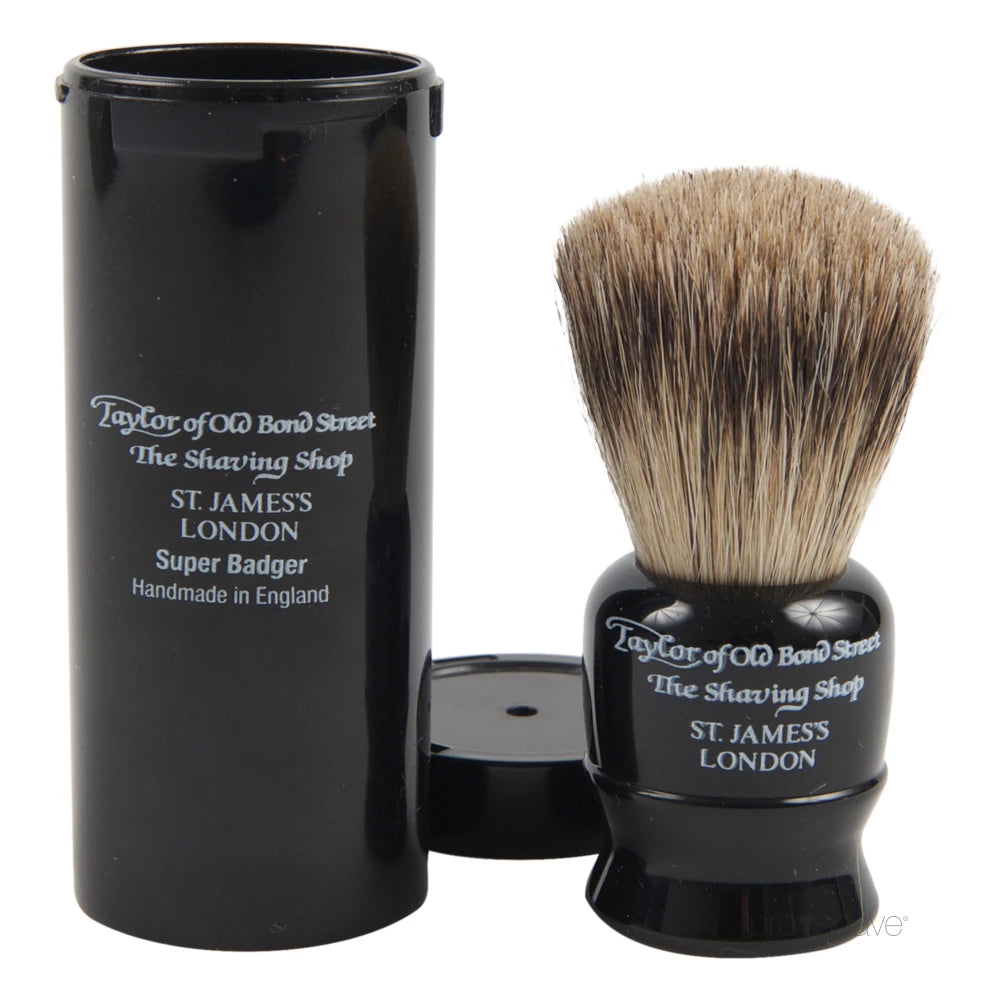 Travel brush in tube, Pure Badger, Black