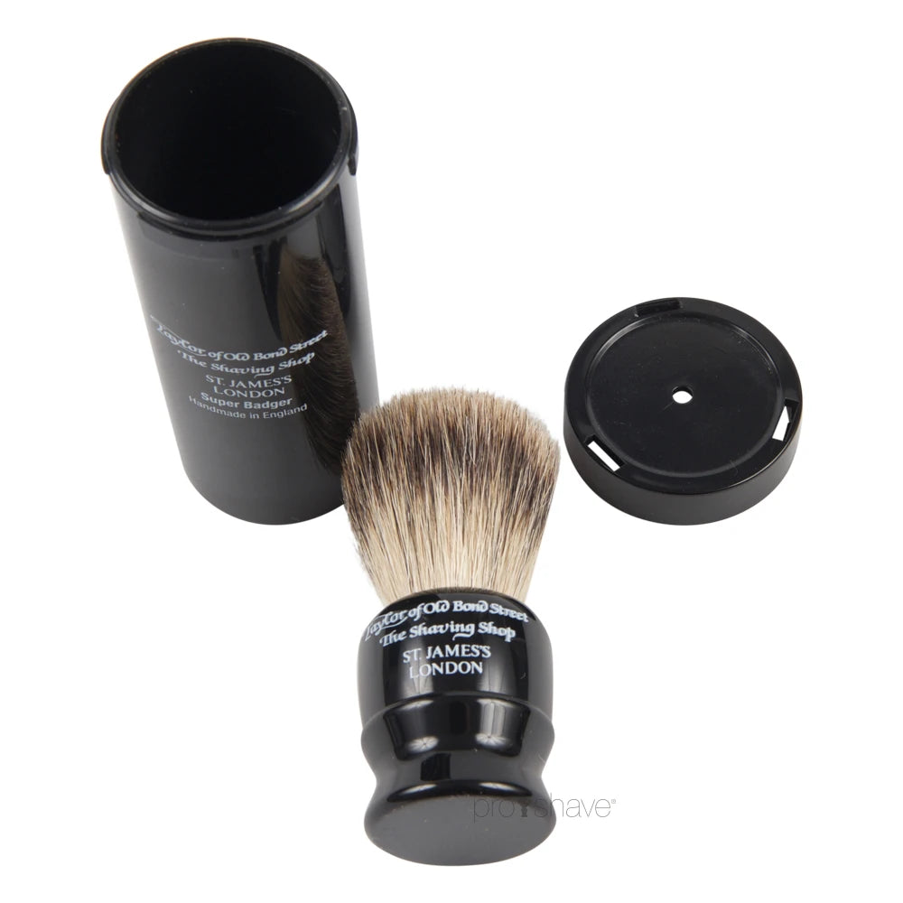 Travel brush in tube, Pure Badger, Black