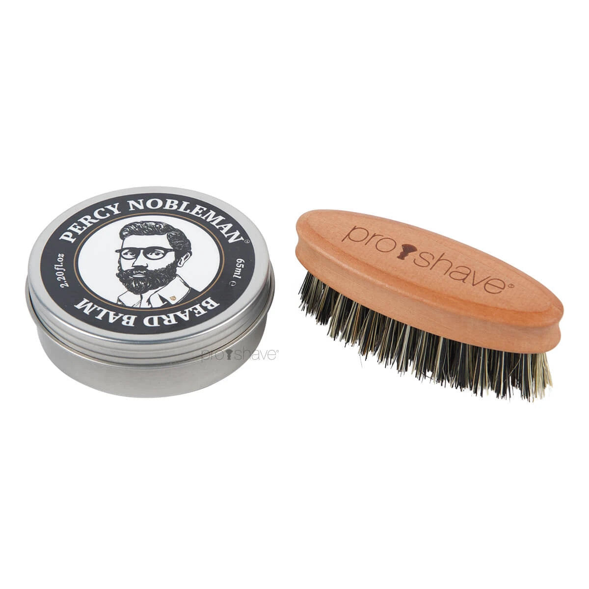 Beard set with Beard Brush (Fiber) and Percy Nobleman Beard Balm