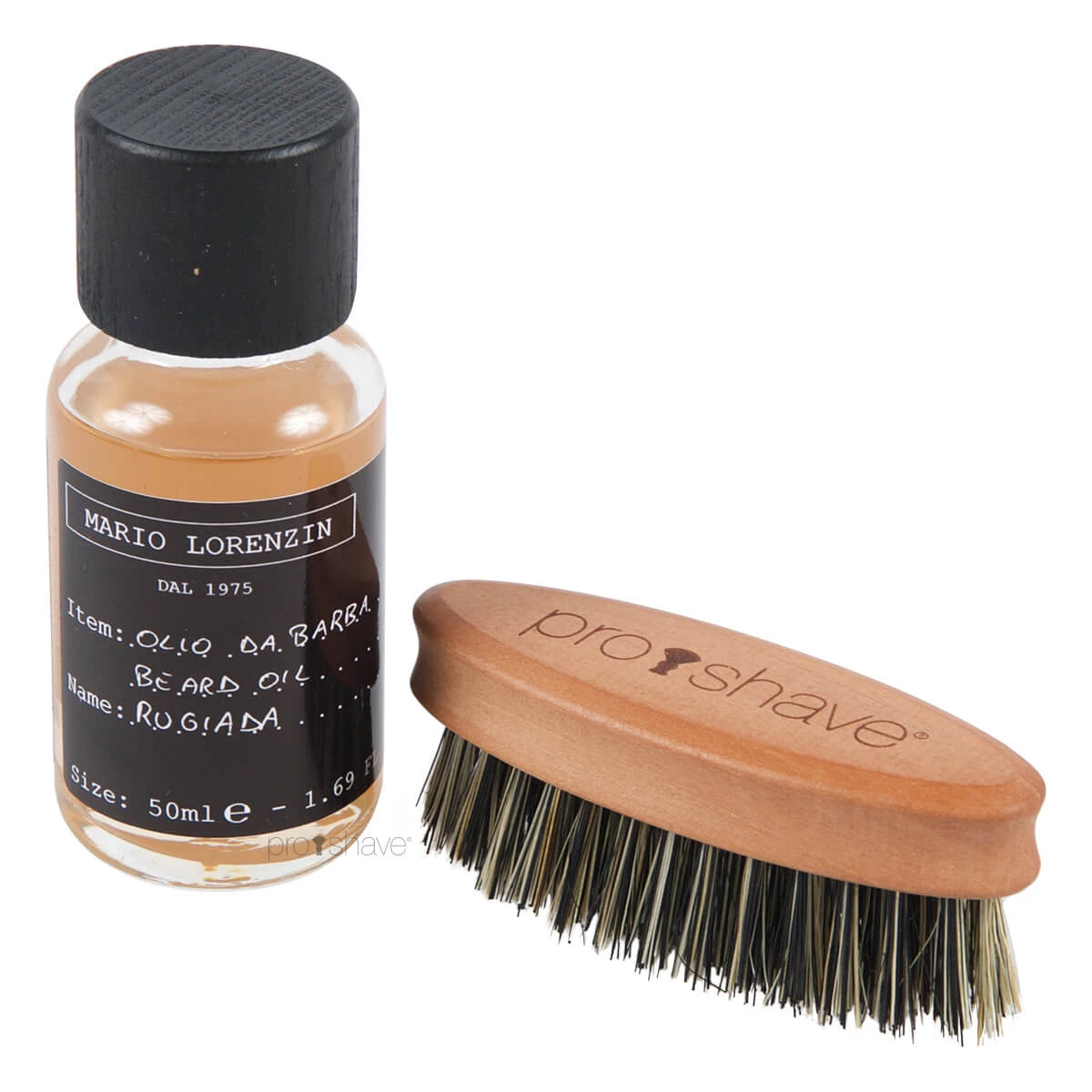 Beard set with Beard Brush (Fibre) and Mario Lorenzin Beard Oil