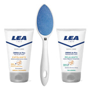 Foot care set with Ceramic Foot File (White), Exfoliating Foot Scrub and Foot Cream