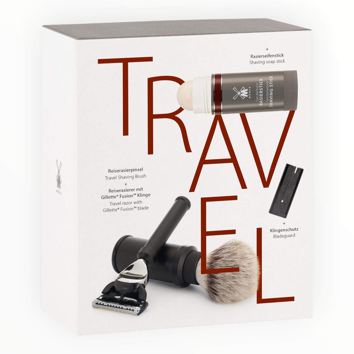 Gift Sets with Travel Brush, Travel Scraper and Shave Stick, Travel