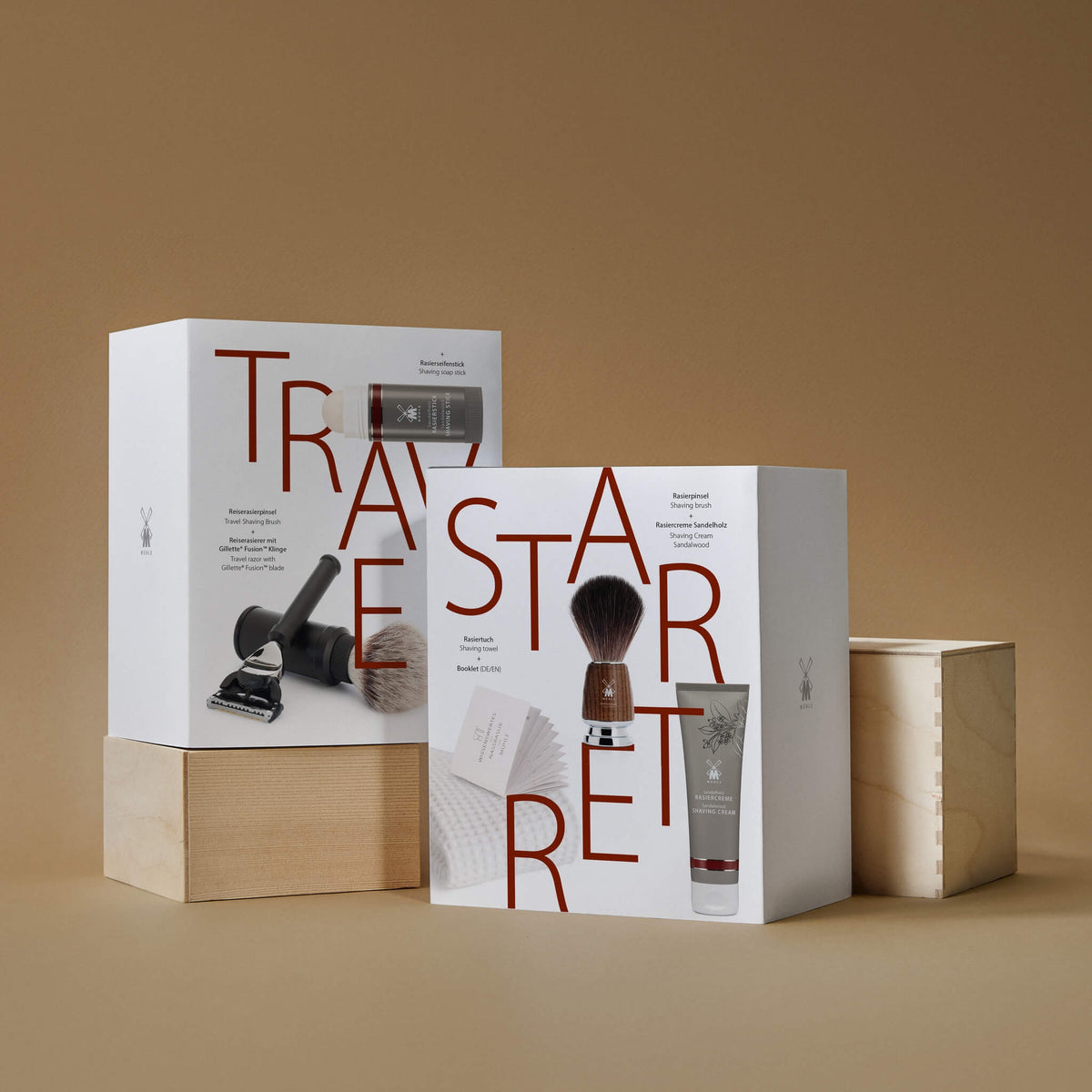 Gift Sets with Travel Brush, Travel Scraper and Shave Stick, Travel
