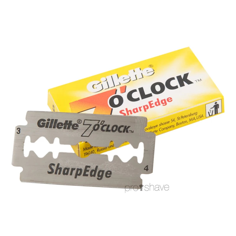 7 O'Clock SharpEdge DE-Barber Blades, Yellow, 1 Bar, 20x5 pcs (100 pcs.)